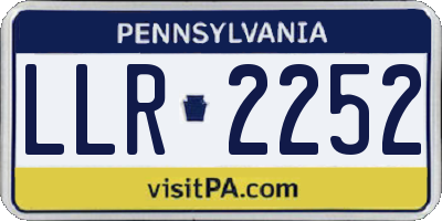 PA license plate LLR2252