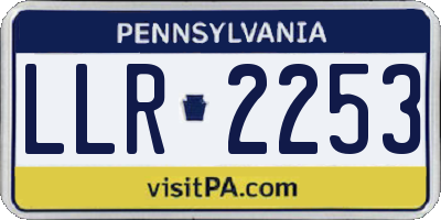 PA license plate LLR2253