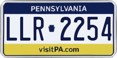 PA license plate LLR2254