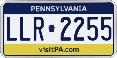 PA license plate LLR2255
