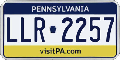 PA license plate LLR2257