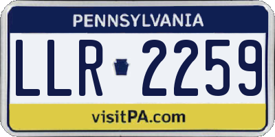 PA license plate LLR2259