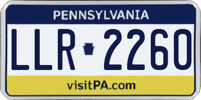 PA license plate LLR2260