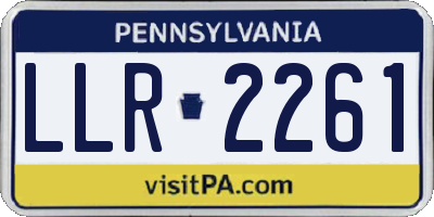 PA license plate LLR2261
