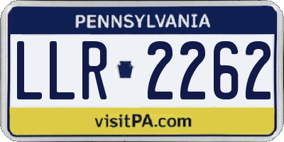 PA license plate LLR2262