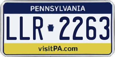 PA license plate LLR2263