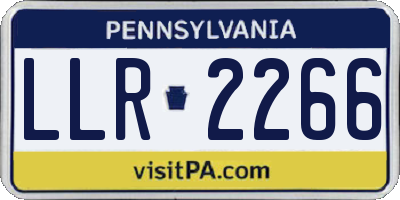PA license plate LLR2266