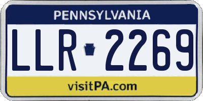 PA license plate LLR2269