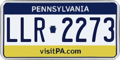 PA license plate LLR2273