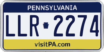 PA license plate LLR2274