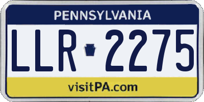 PA license plate LLR2275