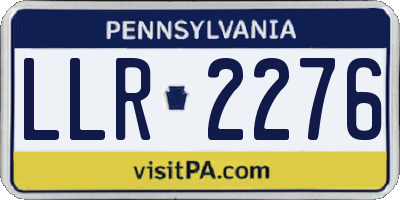 PA license plate LLR2276