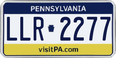 PA license plate LLR2277