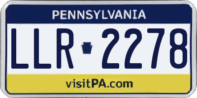PA license plate LLR2278