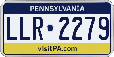 PA license plate LLR2279
