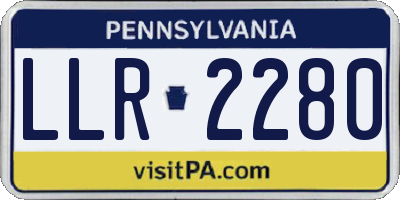PA license plate LLR2280