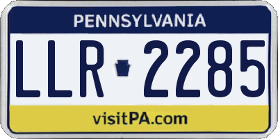 PA license plate LLR2285