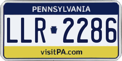 PA license plate LLR2286