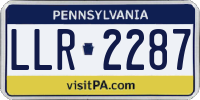 PA license plate LLR2287