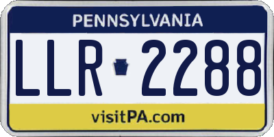 PA license plate LLR2288