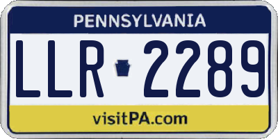 PA license plate LLR2289