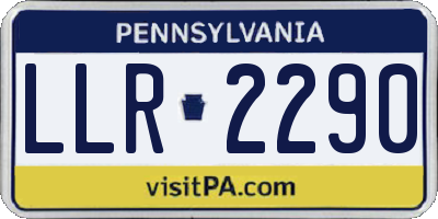 PA license plate LLR2290