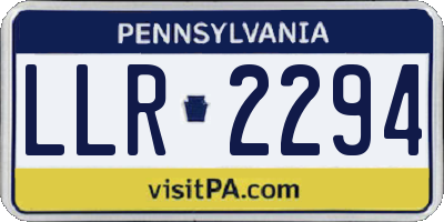 PA license plate LLR2294
