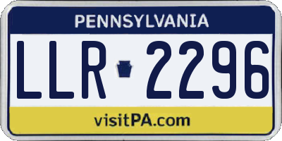 PA license plate LLR2296