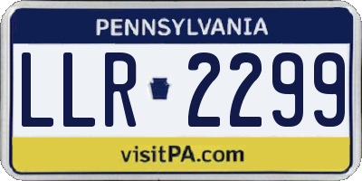 PA license plate LLR2299