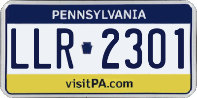 PA license plate LLR2301