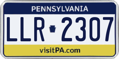 PA license plate LLR2307