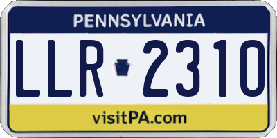 PA license plate LLR2310