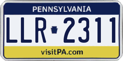 PA license plate LLR2311
