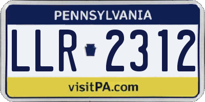 PA license plate LLR2312