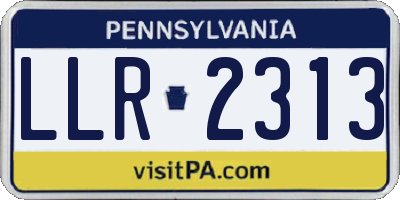 PA license plate LLR2313