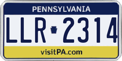 PA license plate LLR2314