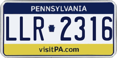 PA license plate LLR2316