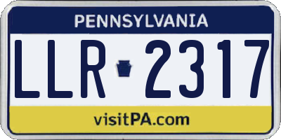 PA license plate LLR2317