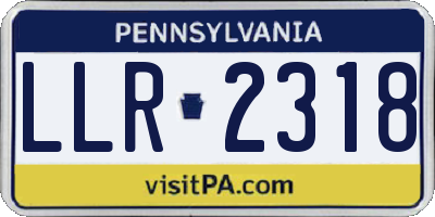PA license plate LLR2318