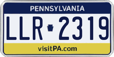 PA license plate LLR2319