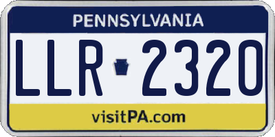PA license plate LLR2320