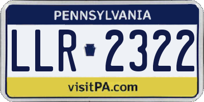 PA license plate LLR2322