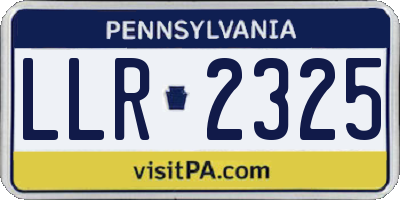 PA license plate LLR2325