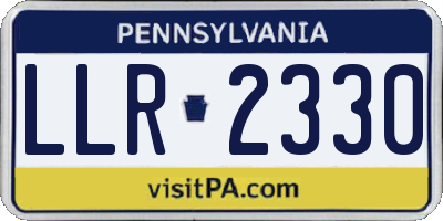 PA license plate LLR2330