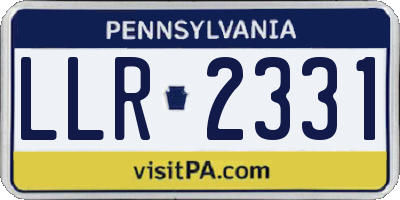 PA license plate LLR2331