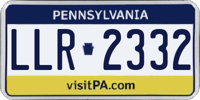 PA license plate LLR2332