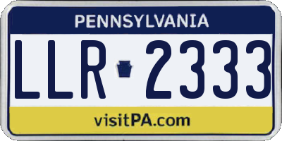 PA license plate LLR2333