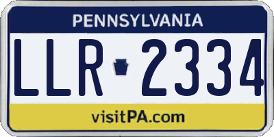 PA license plate LLR2334