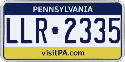 PA license plate LLR2335