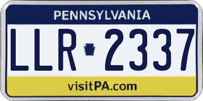 PA license plate LLR2337